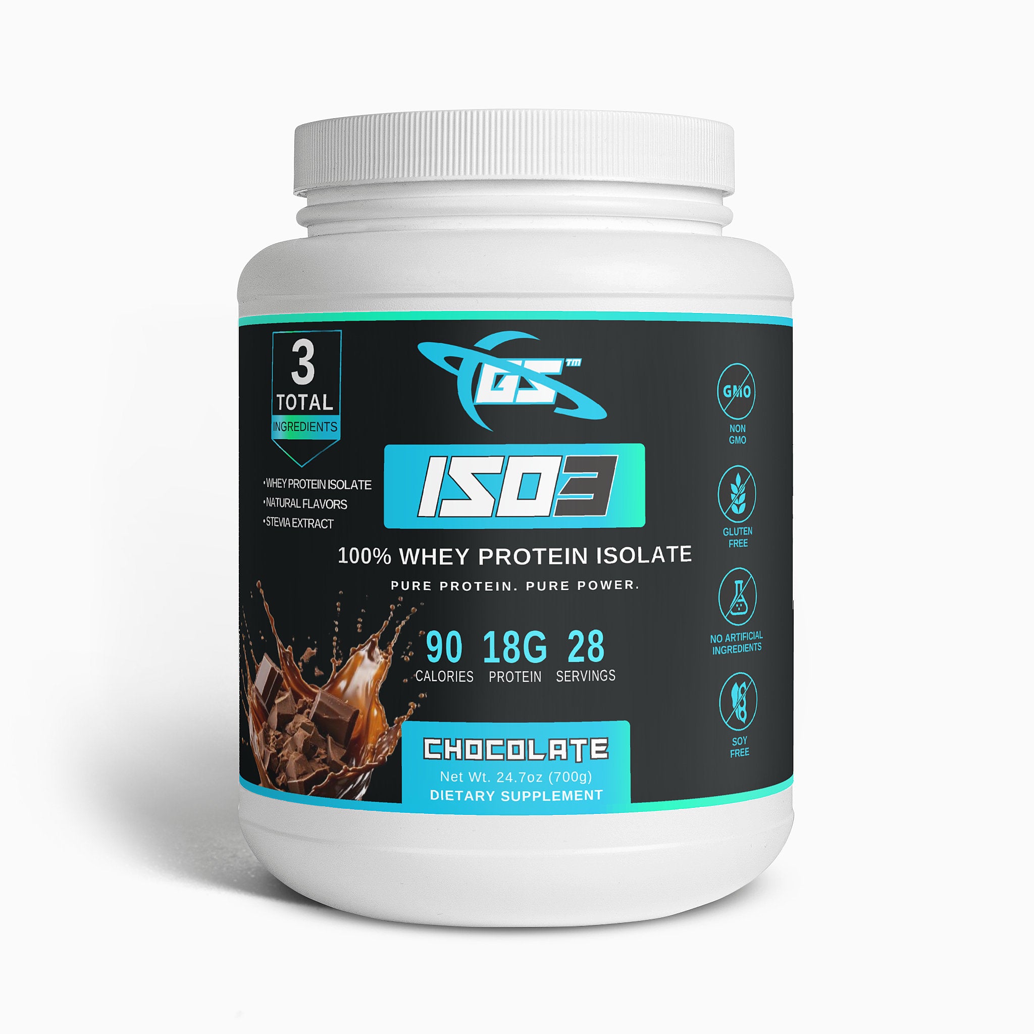 Aislado de proteína de suero 100 % Iso3 (chocolate)