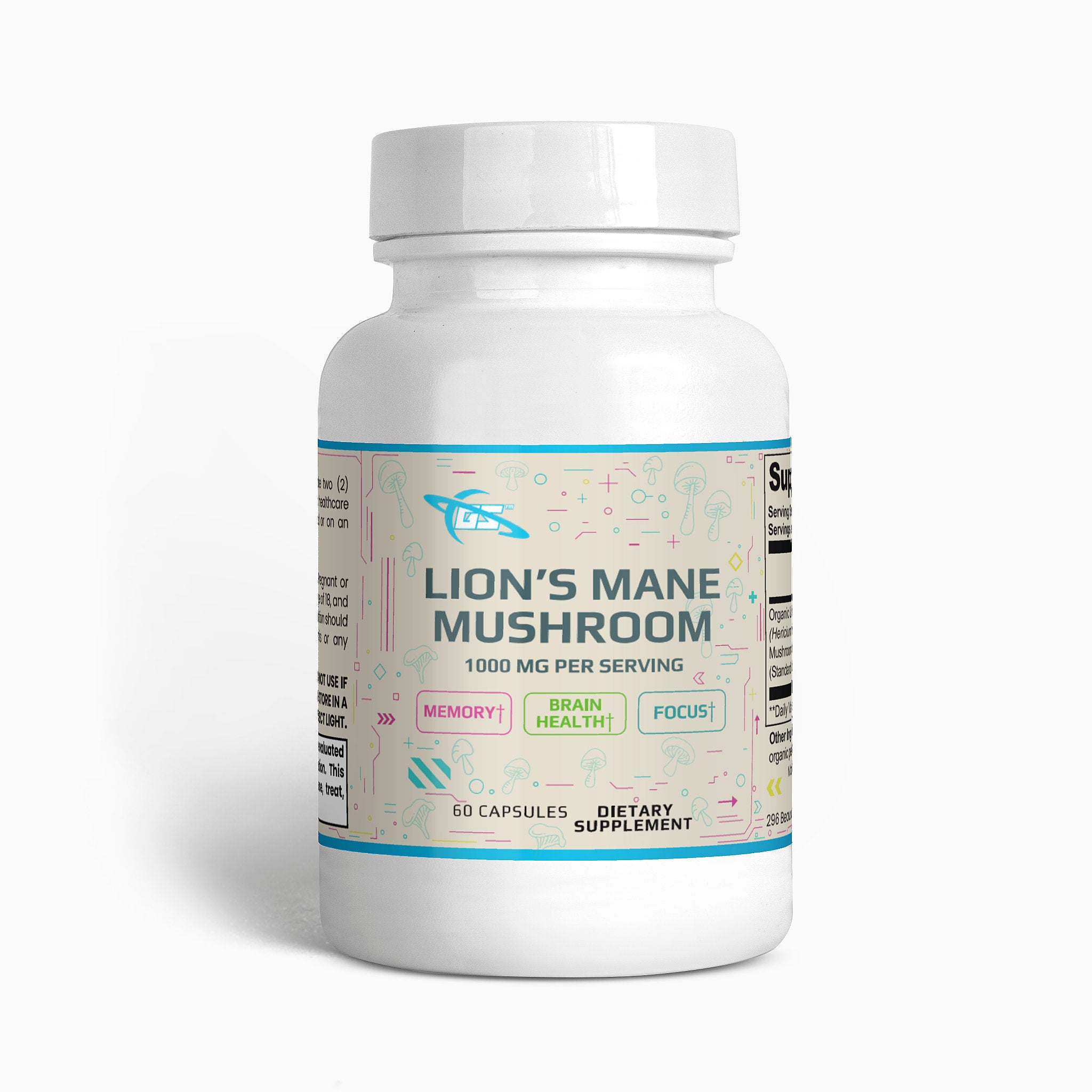 Organic Lion's Mane Mushroom for Memory, Focus, Overall Cognition, Circulation  (60 Capsules)