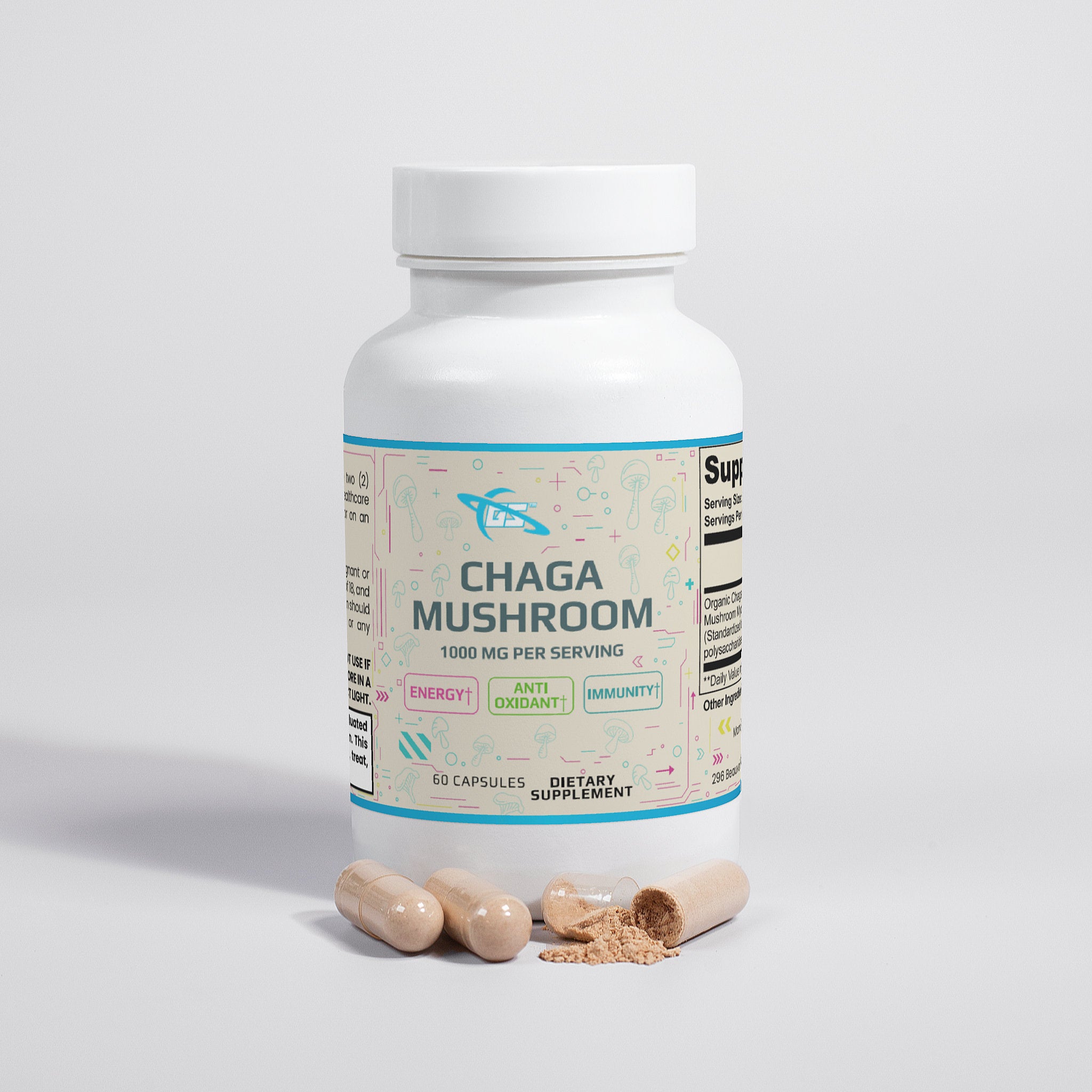 Chaga Mushroom Capsules - Immune & Antioxidant Support