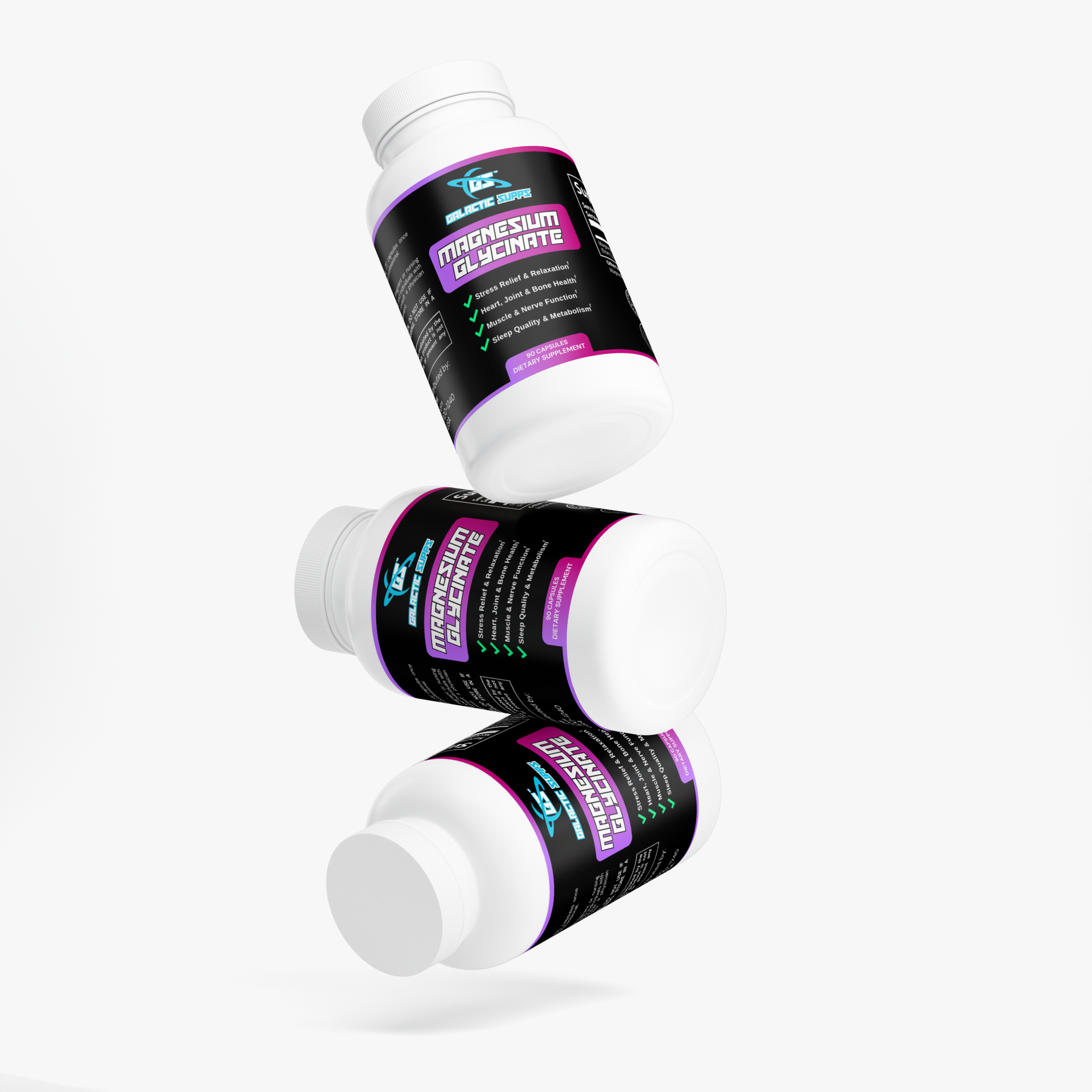 Magnesium Glycinate for Stress, Recovery, Heart, Migraines & More (90 Capsules)