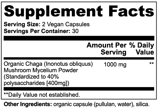 Chaga Mushroom Capsules - Immune & Antioxidant Support