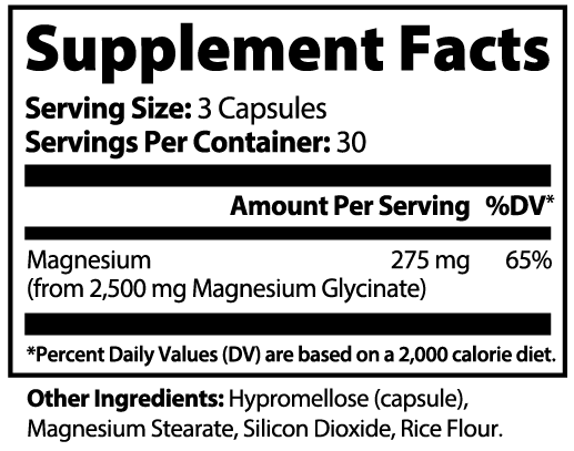 Magnesium Glycinate for Stress, Recovery, Heart, Migraines & More (90 Capsules)